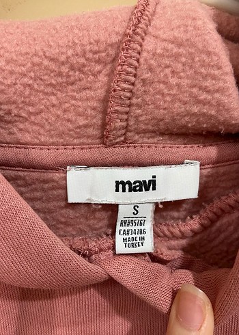 Mavi Baskılı Pembe Kapüşonlu Sweatshirt - Görsel 2