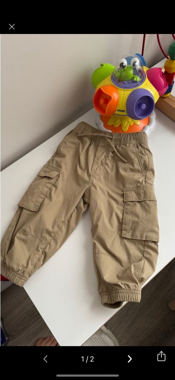 Erkek Çocuk Siyah Bol Kesim Kemerli Pantolon - Görsel 2