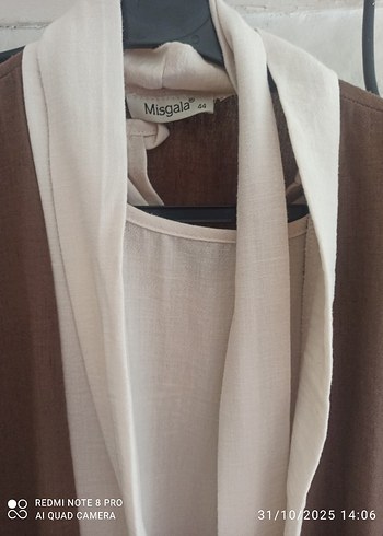 Kadın Uzun Kahverengi Rahat Kesim elbiseli abaya - Görsel 3