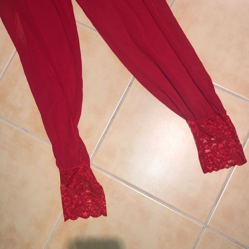 Çok şık şifon pijama takımı - Görsel 3