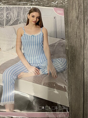 Bayan ip askı pijama takım