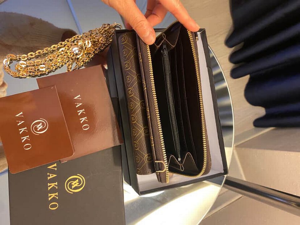 Vakko Zincir Detaylı Kahverengi Deri Çanta - Görsel 2