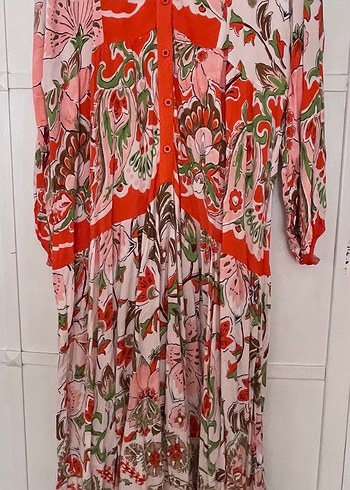 Çiçek Desenli Uzun Bohem Elbise - Görsel 2