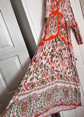 Çiçek Desenli Uzun Bohem Elbise - Görsel 3