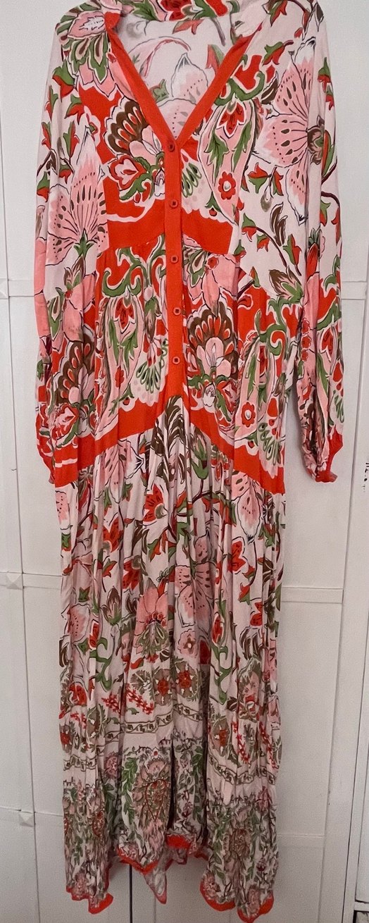 Çiçek Desenli Uzun Bohem Elbise - Görsel 2