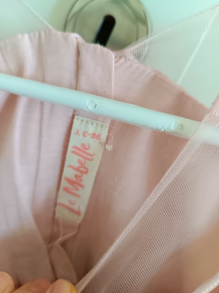 Le Mabella Pudra Renkli Fırfırlı Kız Çocuk Elbisesi - Görsel 5