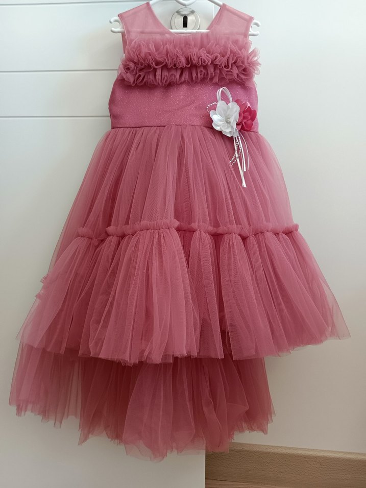 Nar Çiçeği Çiçekli Kız Çocuk Elbisesi - Görsel 2