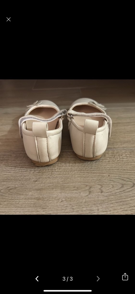 Kız Çocuk Beyaz Tokalı Babet Ayakkabı - Görsel 2