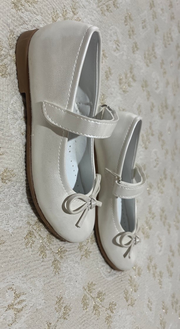 Kız Çocuk Beyaz Fiyonklu Babet Ayakkabı - Görsel 3