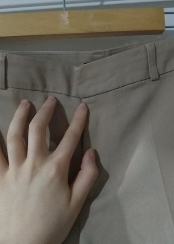 Bej Kadın Kumaş Pantolon Midi Boy - Görsel 3