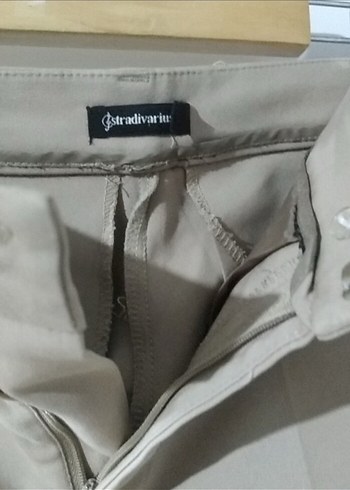 Bej Kadın Kumaş Pantolon Midi Boy - Görsel 2