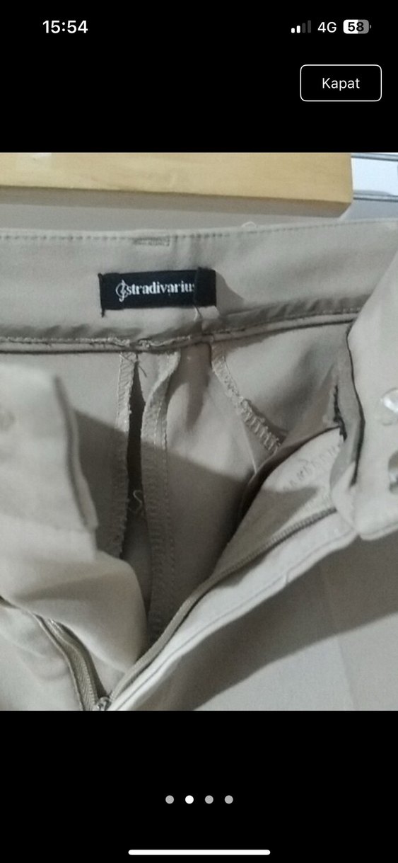 Bej Kadın Kumaş Pantolon Midi Boy - Görsel 2