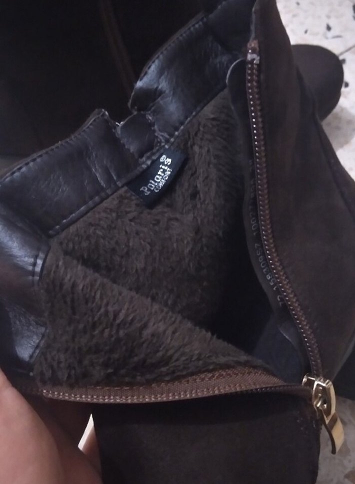 Kahverengi Süet Kadın Bot, Tokalı, Topuklu - Görsel 2