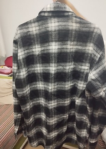 Gri Ekose Desenli Erkek Yün Gömlek - Görsel 4