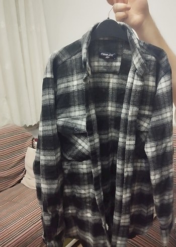 Gri Ekose Desenli Erkek Yün Gömlek - Görsel 2