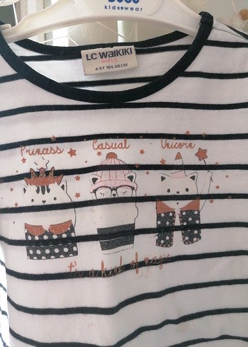 Kız Çocuk Çizgili Uzun Kollu Tişört - Görsel 2