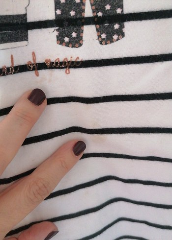 Kız Çocuk Çizgili Uzun Kollu Tişört - Görsel 3