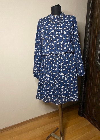 Bohem Mini Tunik Mavi Batik Desenli - Görsel 4