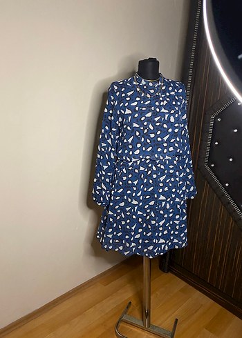 Bohem Mini Tunik Mavi Batik Desenli - Görsel 3