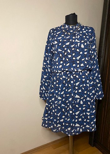 Bohem Mini Tunik Mavi Batik Desenli - Görsel 5