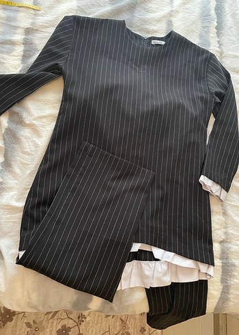 Kadın Siyah Çizgili tunik takım - Görsel 2