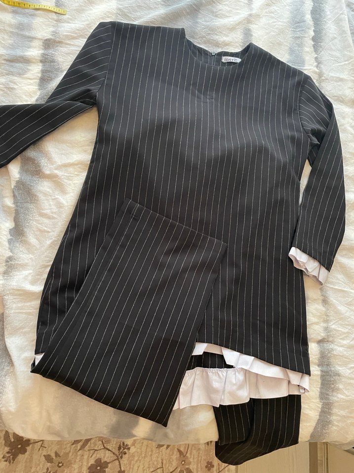 Kadın Siyah Çizgili tunik takım - Görsel 2