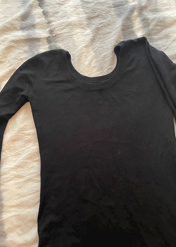 Uzun Kollu Siyah Kadın  Kazak - Görsel 2