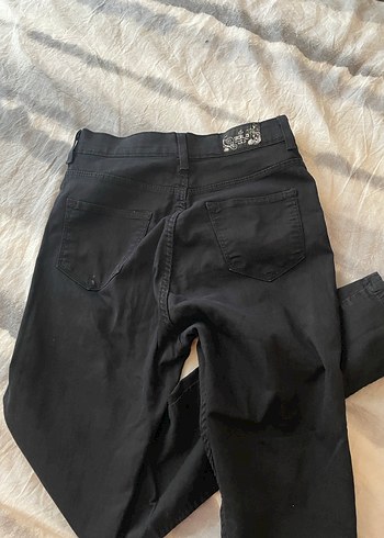 Pembe iKadın Kumaş Pantolon çizgili kumaş pantolon ve siyah kot - Görsel 7