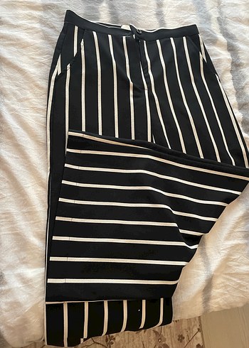 Pembe iKadın Kumaş Pantolon çizgili kumaş pantolon ve siyah kot - Görsel 5