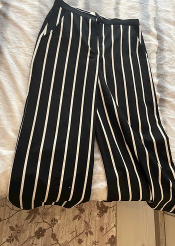 Pembe iKadın Kumaş Pantolon çizgili kumaş pantolon ve siyah kot - Görsel 4