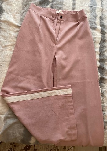 Pembe iKadın Kumaş Pantolon çizgili kumaş pantolon ve siyah kot - Görsel 3