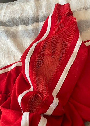 Kırmızı Fermuarlı Rahat Kesim Kadın Eşofman Altı - Görsel 2