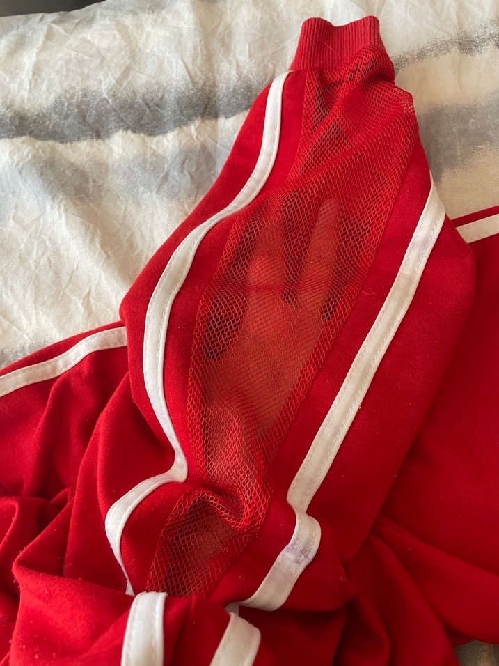 Kırmızı Fermuarlı Rahat Kesim Kadın Eşofman Altı - Görsel 2