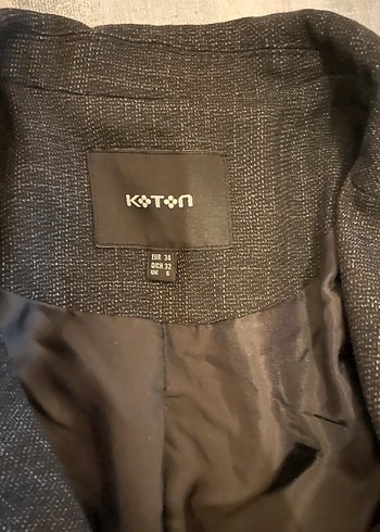 Gri Koton blazer ceket - Görsel 3