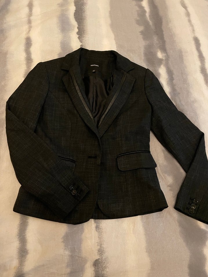 Gri Koton blazer ceket - Görsel 2