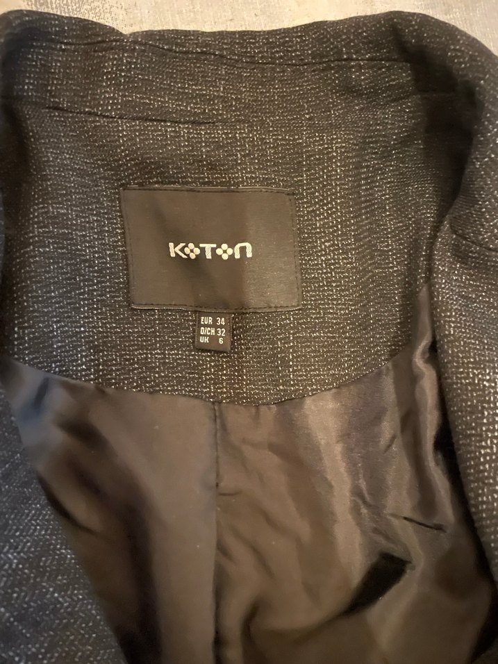 Gri Koton blazer ceket - Görsel 3