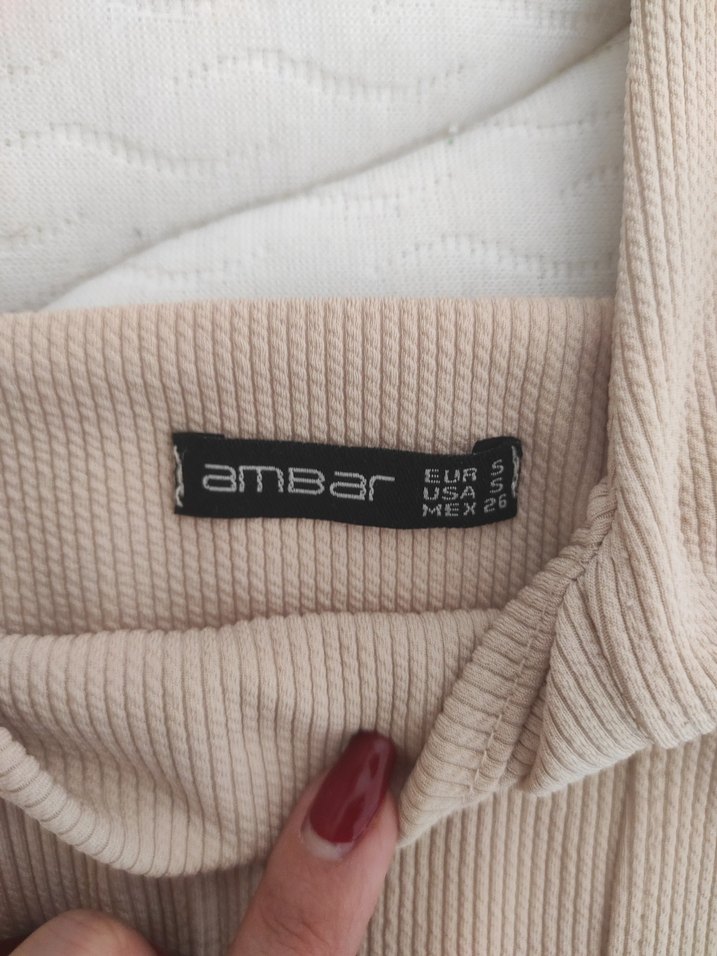 Bej Kadın Midi Fitilli Atlet - Görsel 2