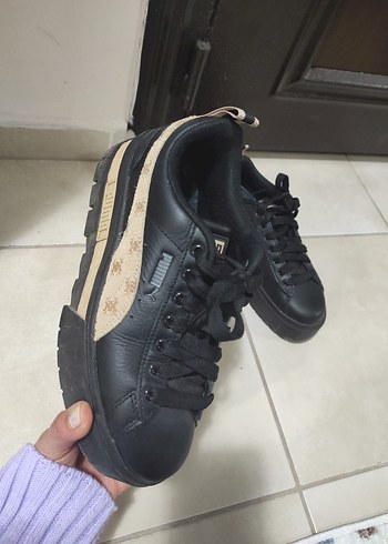 Kadın Siyah Yılan Desenli Platform Spor Ayakkabı - Görsel 2