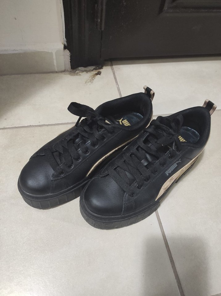 Kadın Siyah Yılan Desenli Platform Spor Ayakkabı - Görsel 3