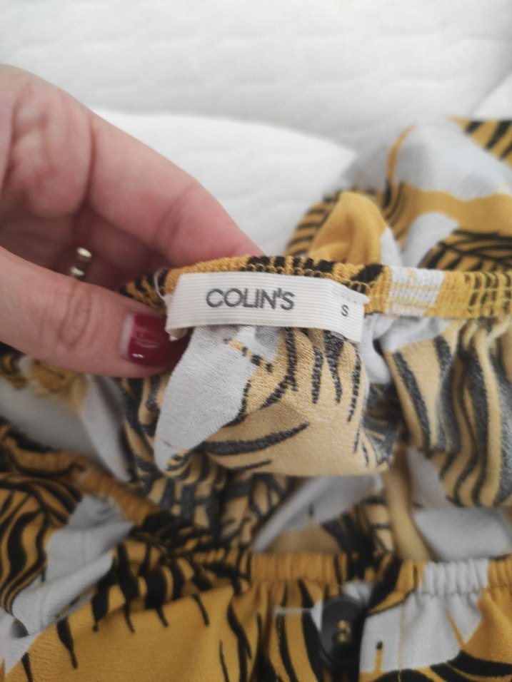 Sarı Zebra Desenli Mini Elbise - Görsel 3