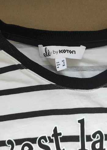 Baskılı Beyaz Çizgili Kadın Tişört - Görsel 2