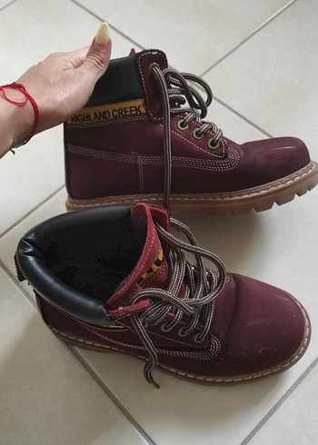 Bordo Süet Kadın Stiletto Topuklu Bot - Görsel 5