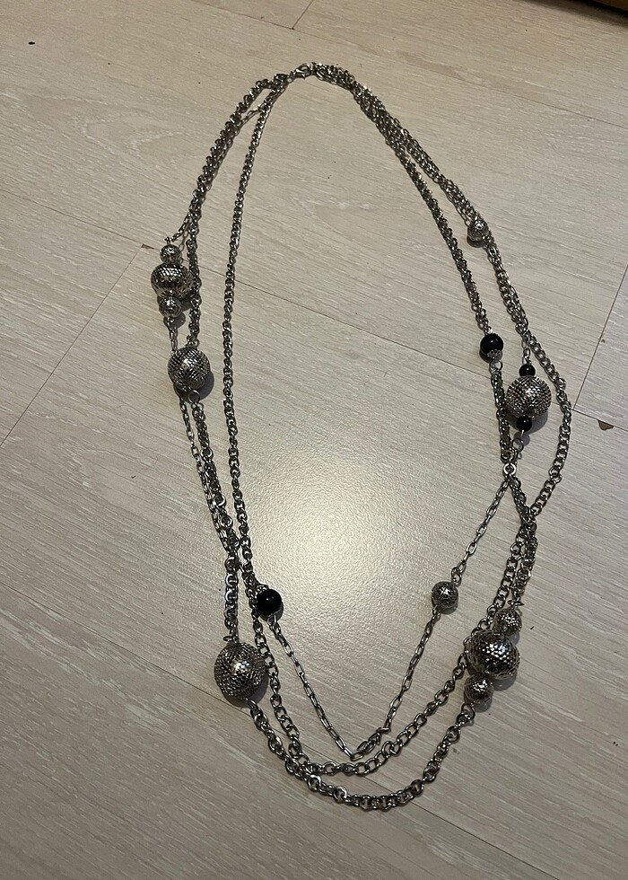 Uzun gümüş kolye - Görsel 2