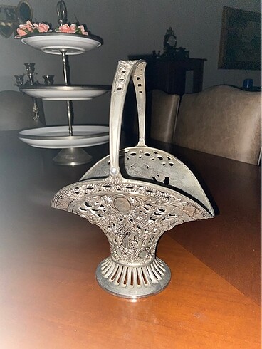Gümüş salon dekoratif tabak
