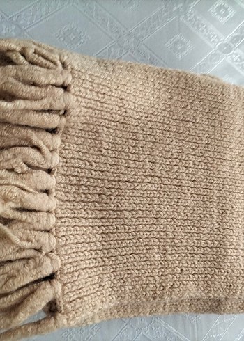 Gri Çok Renkli Örgü Kadın Atkı - Görsel 4