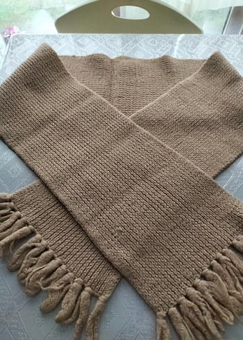 Gri Çok Renkli Örgü Kadın Atkı - Görsel 3