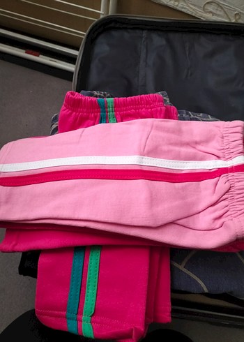 Kız Çocuk Pembe Çizgili Esnek Tayt 11 adet - Görsel 2