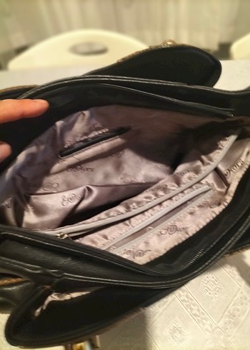 Klasik Siyah Deri Yılan Desenli Kadın Çanta - Görsel 3