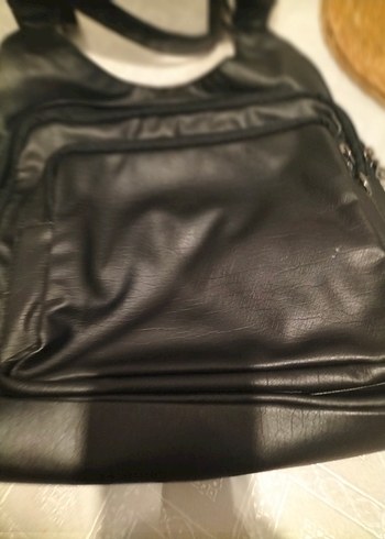 Siyah Deri Fermuarlı Kadın Çanta - Görsel 3