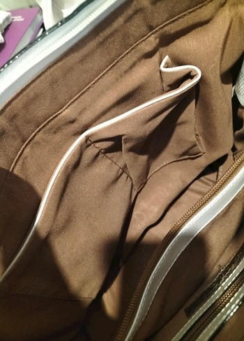 Klasik Beyaz Deri Kadın Çanta - Görsel 3